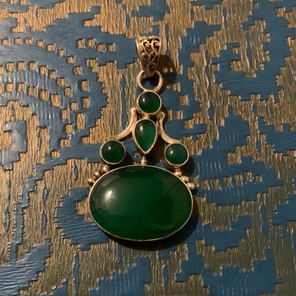 925 Green Onyx Pendant